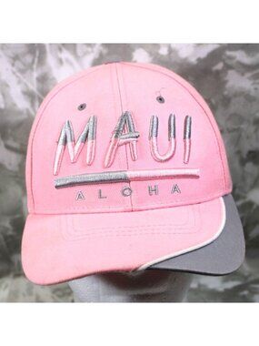 Chelona Maui Aloha 2 tone Pink Grey Hat Ball StrapBack Cap